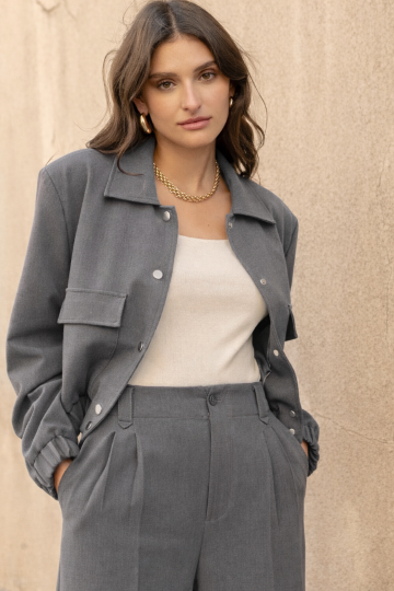 ATTENTIF BOMBER JACKET L GREY