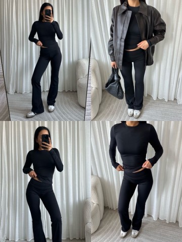 EIGHT PARIS FLARED PANTS BLACK