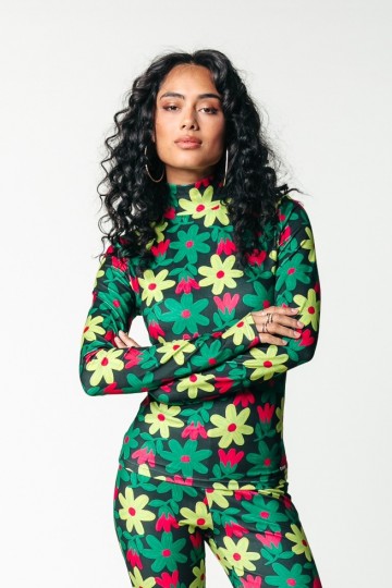 COLOURFUL REBEL TOP BIG FLOWER