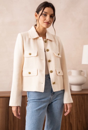 ATTENTIF BLAZER STRAIGHT BEIGE