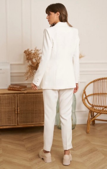 ATTENTIF LONG BLAZER WHITE
