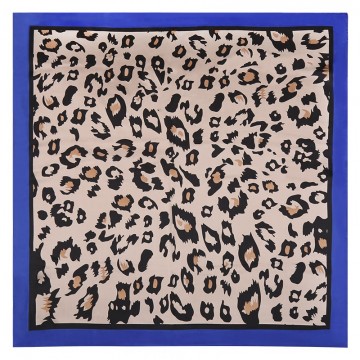 Hashtag Bij Marleen Silky Scarf Leopard Print Blue