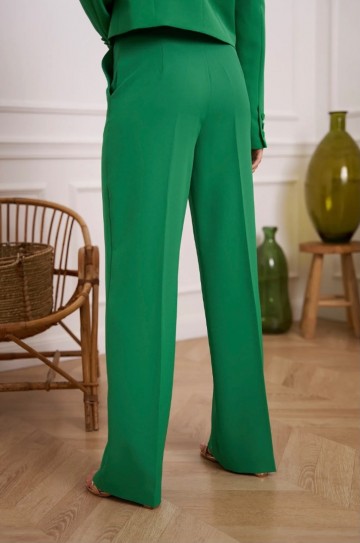 ATTENTIF WIDE LEG PANTALON GREEN