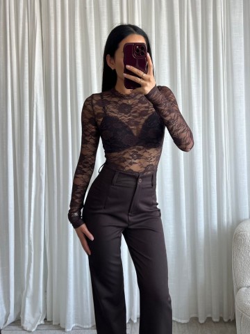 EIGHT PARIS LACE BODY CHOCO