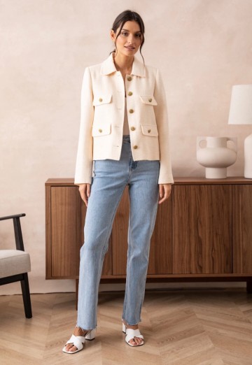 ATTENTIF BLAZER STRAIGHT BEIGE