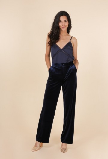 ATTENTIF WIDE LEG PANTALON VELVET