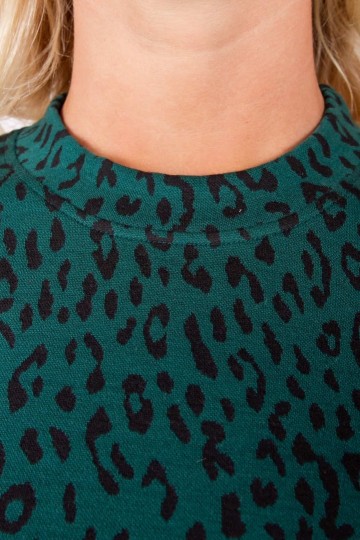 HASHTAG BIJ MARLEEN COLOURFUL REBEL LEOPARD JACQUARD DRESS PINE GROVE