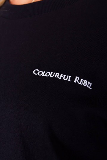 HASHTAG BIJ MARLEEN COLOURFUL REBEL BROKEN HEARTS CLUB TEE BLACK