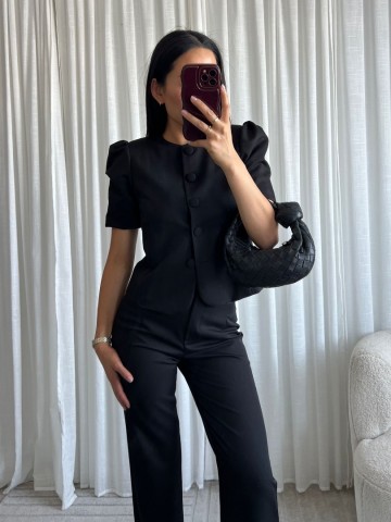 EIGHT PARIS BUTTON BLAZER BLACK