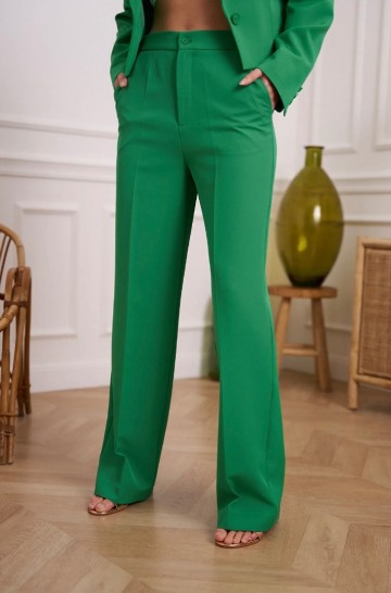 ATTENTIF WIDE LEG PANTALON GREEN