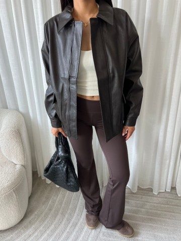 EIGHT PARIS FLARED PANTS CHOCO