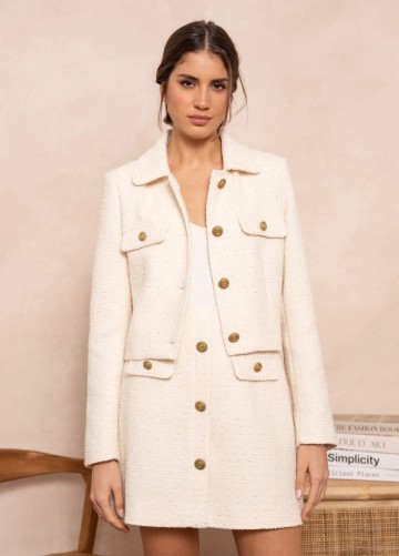 ATTENTIF BLAZER TWEED BEIGE