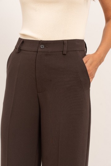 ATTENTIF PANTALON STRAIGHT COFFEE