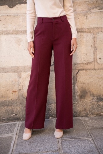 ATTENTIF PANTALON STRAIGHT BORDEAUX