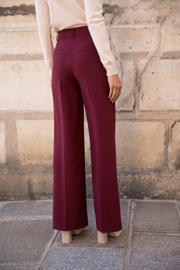 ATTENTIF PANTALON STRAIGHT BORDEAUX