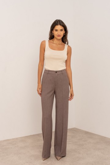 ATTENTIF PANTALON STRAIGHT TAUPE W