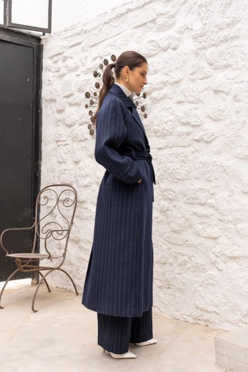 ATTENTIF MANTEAUX PINSTIPE NAVY