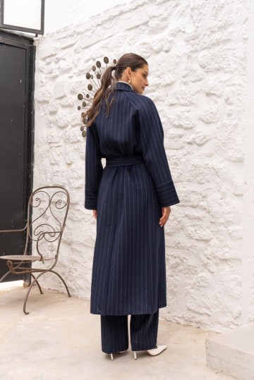 ATTENTIF MANTEAUX PINSTIPE NAVY