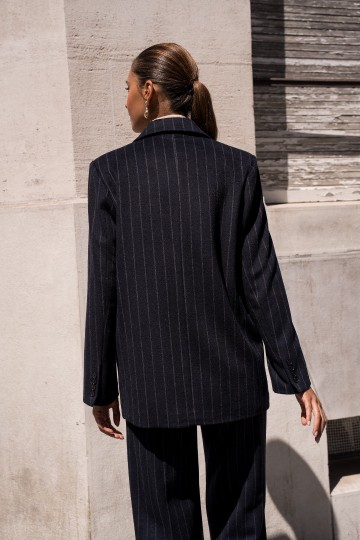 ATTENTIF BLAZER PINSTRIPE NAVY