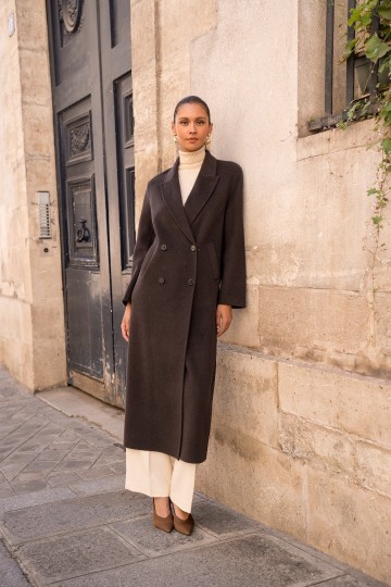 ATTENTIF WOOL MANTEAUX MOCHA