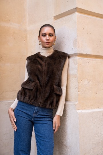 ATTENTIF GILET FAUX FUR