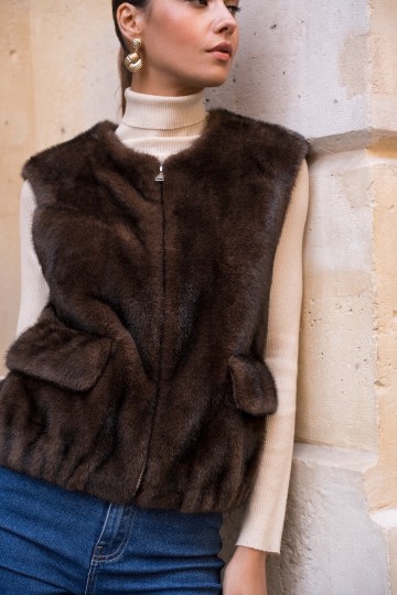 ATTENTIF GILET FAUX FUR