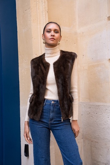 ATTENTIF GILET FAUX FUR