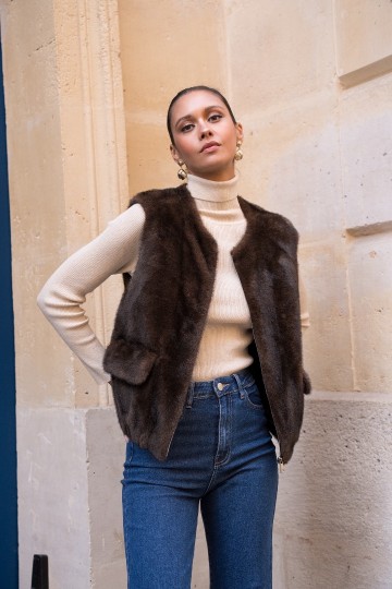 ATTENTIF GILET FAUX FUR