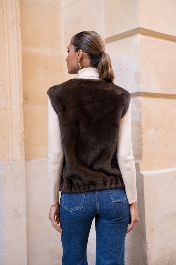ATTENTIF GILET FAUX FUR