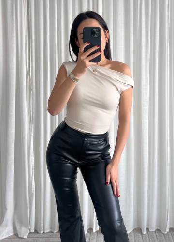 OFF SHOULDER TOP KM BEIGE