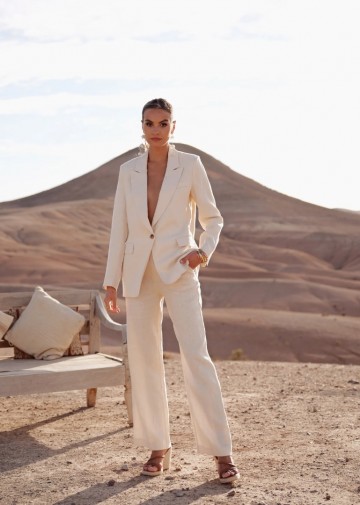 ATTENTIF BLAZER LINNEN BEIGE