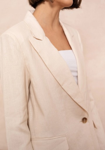 ATTENTIF BLAZER LINNEN BEIGE