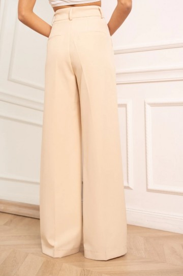 ATTENTIF PANTALON WIDE LEG BEIGE