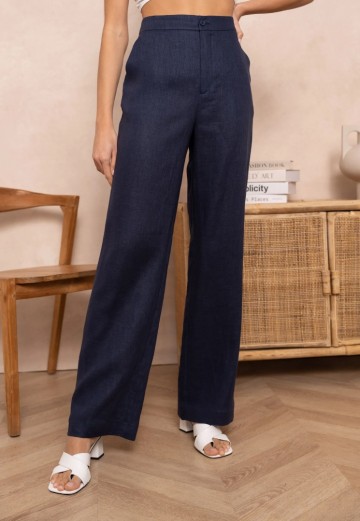 ATTENTIF PANTALON STRAIGHT NAVY