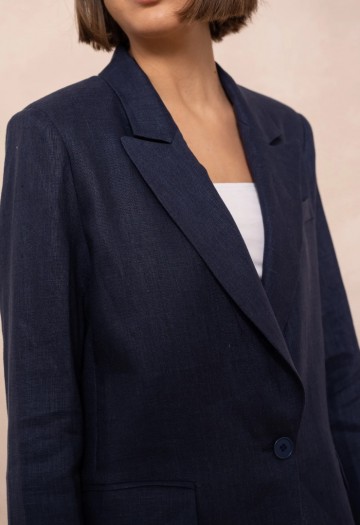 ATTENTIF BLAZER LINNEN NAVY