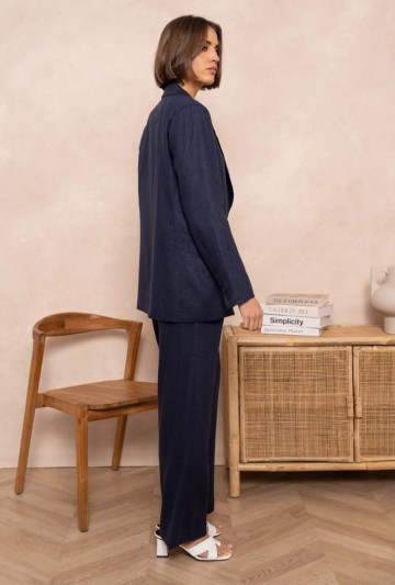 ATTENTIF BLAZER LINNEN NAVY
