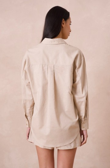 ATTENTIF LINNEN BLOUSE BEIGE