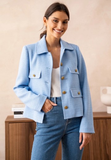 ATTENTIF BLAZER STRAIGHT L BLUE