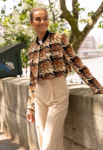 ATTENTIF BLAZER SHORT CAMEL