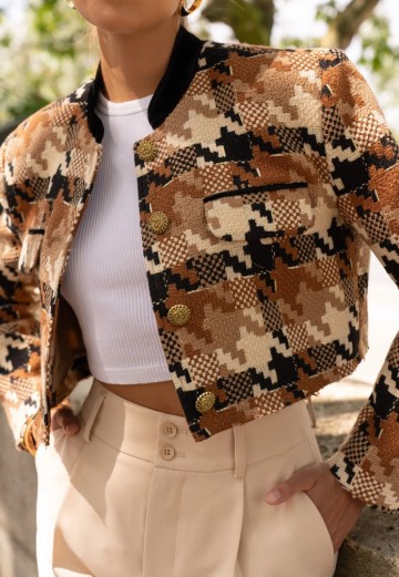 ATTENTIF BLAZER SHORT CAMEL