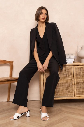 ATTENTIF LONG BLAZER BLACK