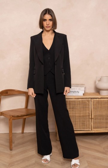 ATTENTIF LONG BLAZER BLACK