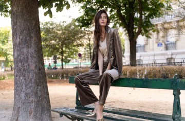 ATTENTIF BLAZER VELVET TAUPE
