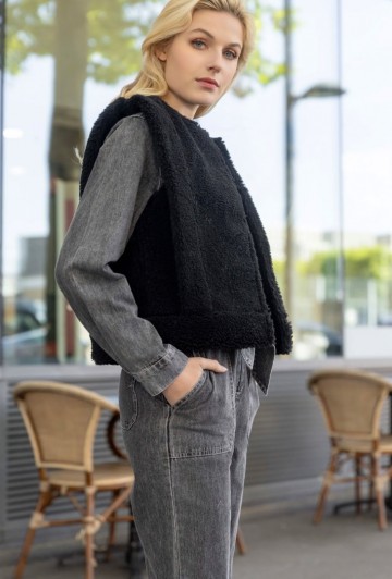 TEDDY GILET BLACK