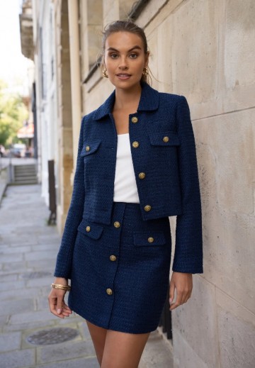 ATTENTIF BLAZER TWEED NAVY