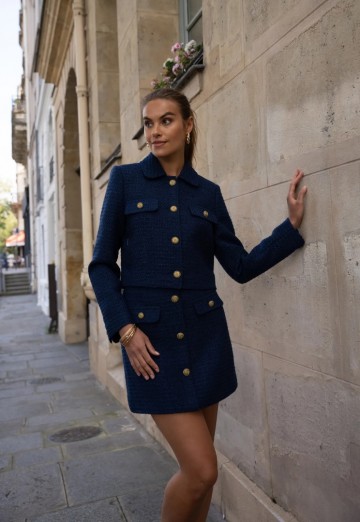 ATTENTIF BLAZER TWEED NAVY