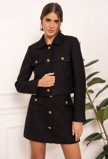 ATTENTIF BLAZER TWEED BLACK