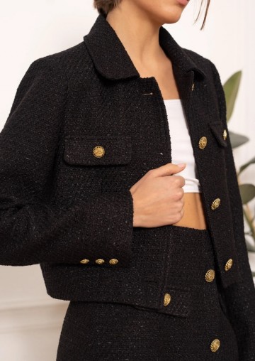 ATTENTIF BLAZER TWEED BLACK