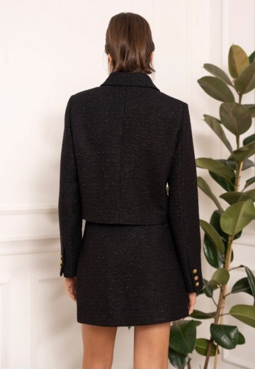 ATTENTIF BLAZER TWEED BLACK