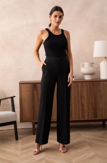 ATTENTIF PANTALON STRAIGHT BLACK